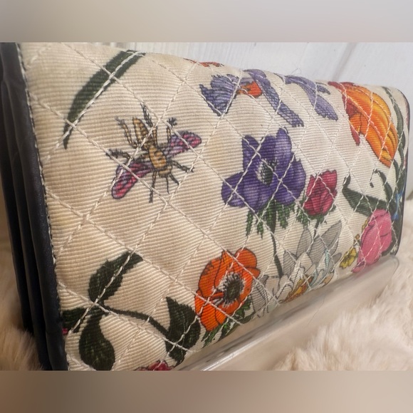 GUCCI ZUMI FLORA CANVAS LEATHER LONG BIFOLD WALLET 8BE1524
. - Picture 8 of 16